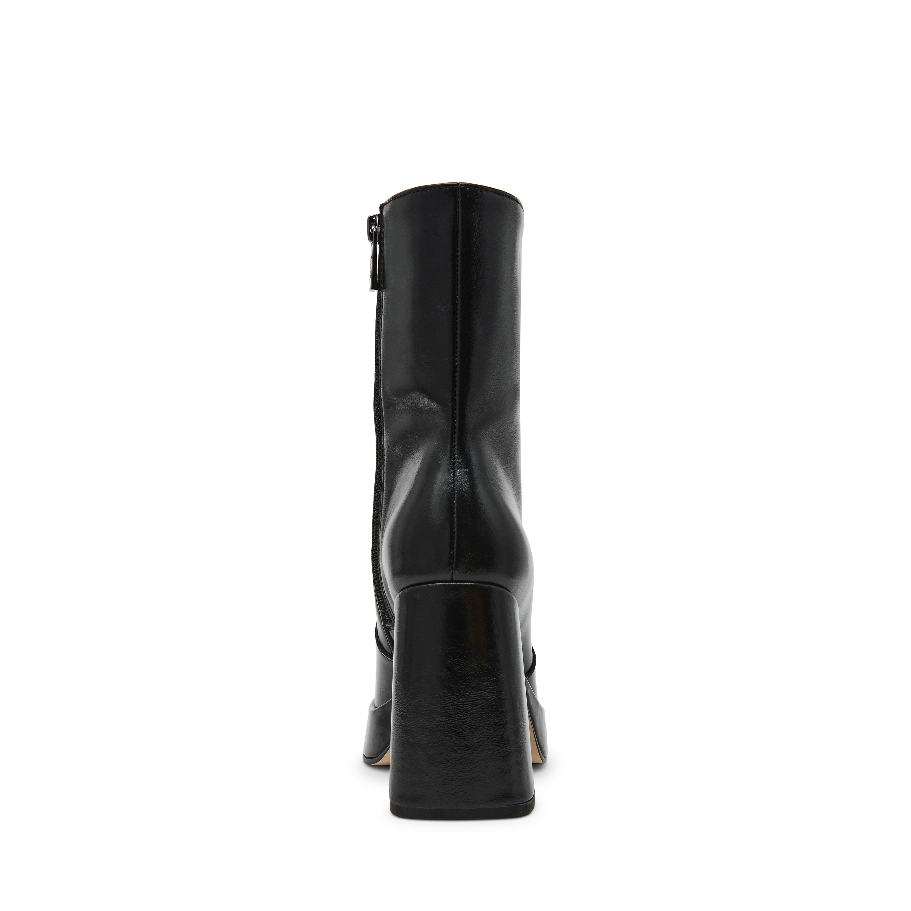 Stivaletti Donna Steve Madden Echos Nero in Pelle – Tronchetti con Tacco 9 cm, Plateau e Zip