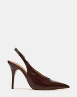Décolleté Slingback Donna Steve Madden Andromeda in Pelle Marrone – Scarpe Eleganti a Punta Tacco 10 cm