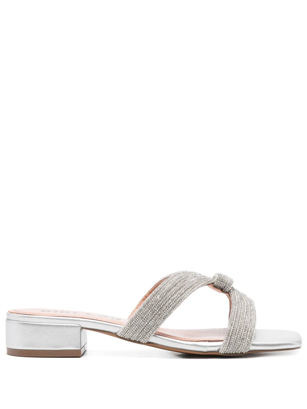 Ciabattine Bibi Lou Sloan Silver – Sandali Bassi in Pelle Argento e Micro-Strass