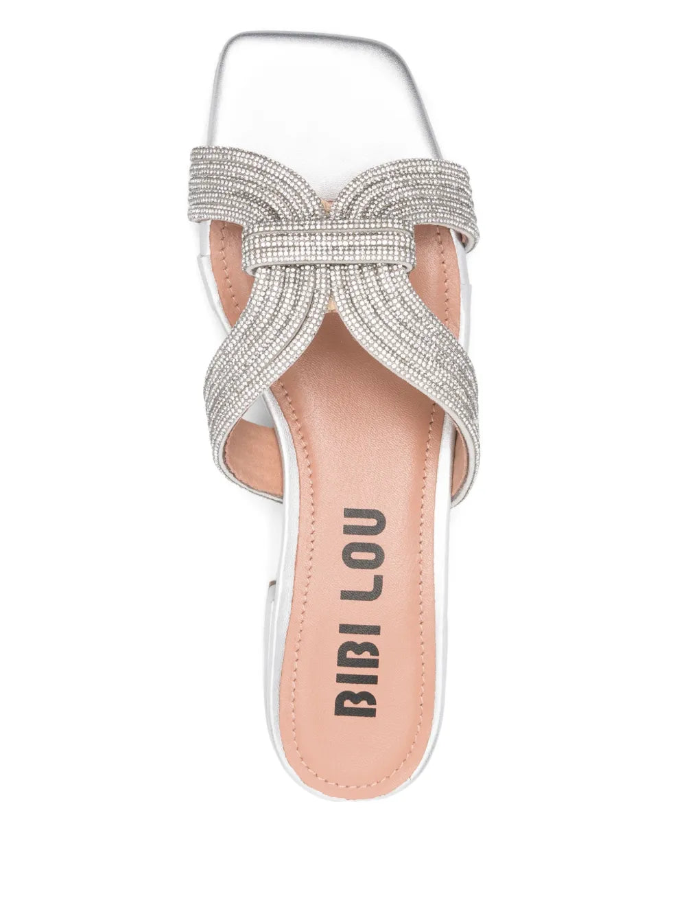 Ciabattine Bibi Lou Sloan Silver – Sandali Bassi in Pelle Argento e Micro-Strass