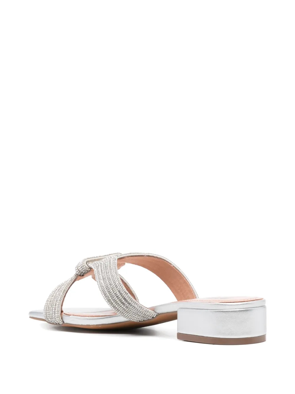 Ciabattine Bibi Lou Sloan Silver – Sandali Bassi in Pelle Argento e Micro-Strass