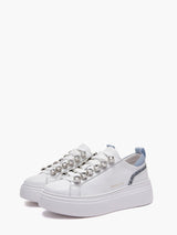 Emanuelle Vee Sneakers Platform 461P-901-13 - Pelle Bianca Tacco 5cm | Peccatidistile
