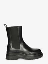 Stivaletti Beatles Donna Emanuélle Vee Thelma 409-15 Nero in Pelle – Chelsea Boots Chunky con Suola Stratificata 5 cm