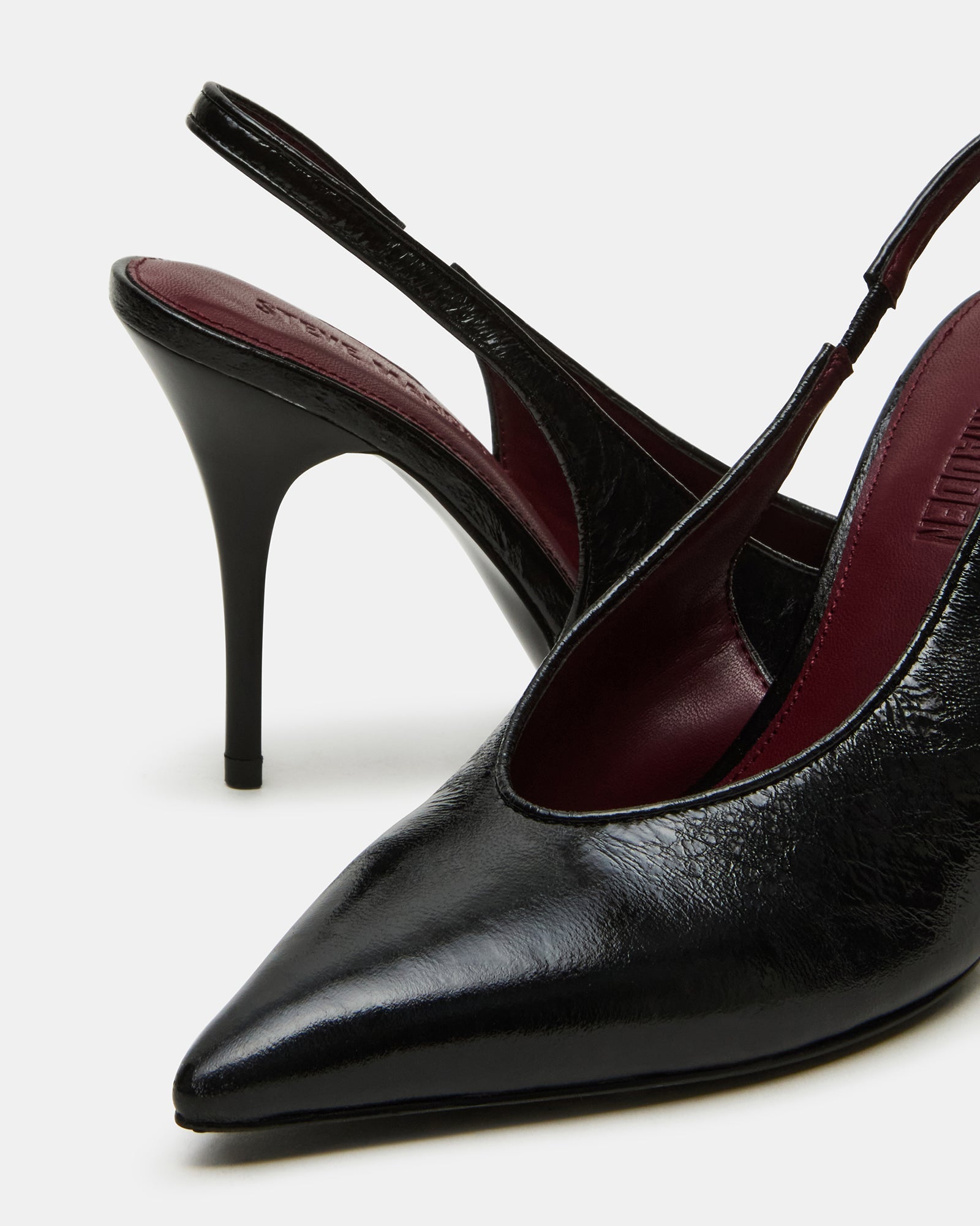 Décolleté Slingback Donna Steve Madden Andromeda in Pelle Nera – Scarpe Eleganti a Punta Tacco 10 cm