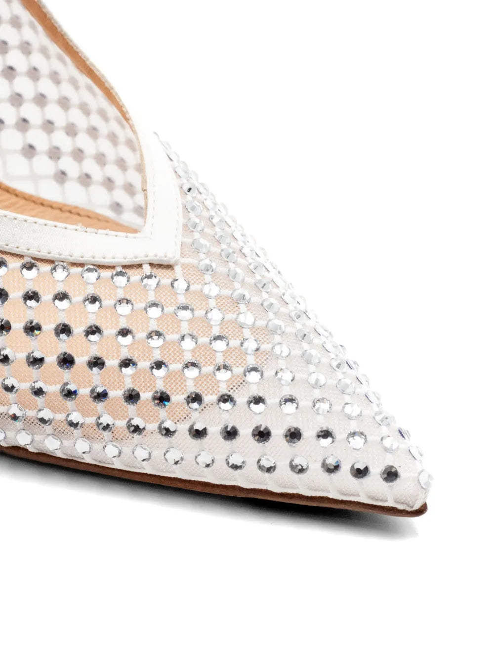 Slingback Chantal Bianca con Strass Argento – Scarpa Gioiello con Tacco 10 cm