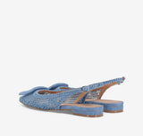 Ballerina slingback in macramè celeste Bibi Lou