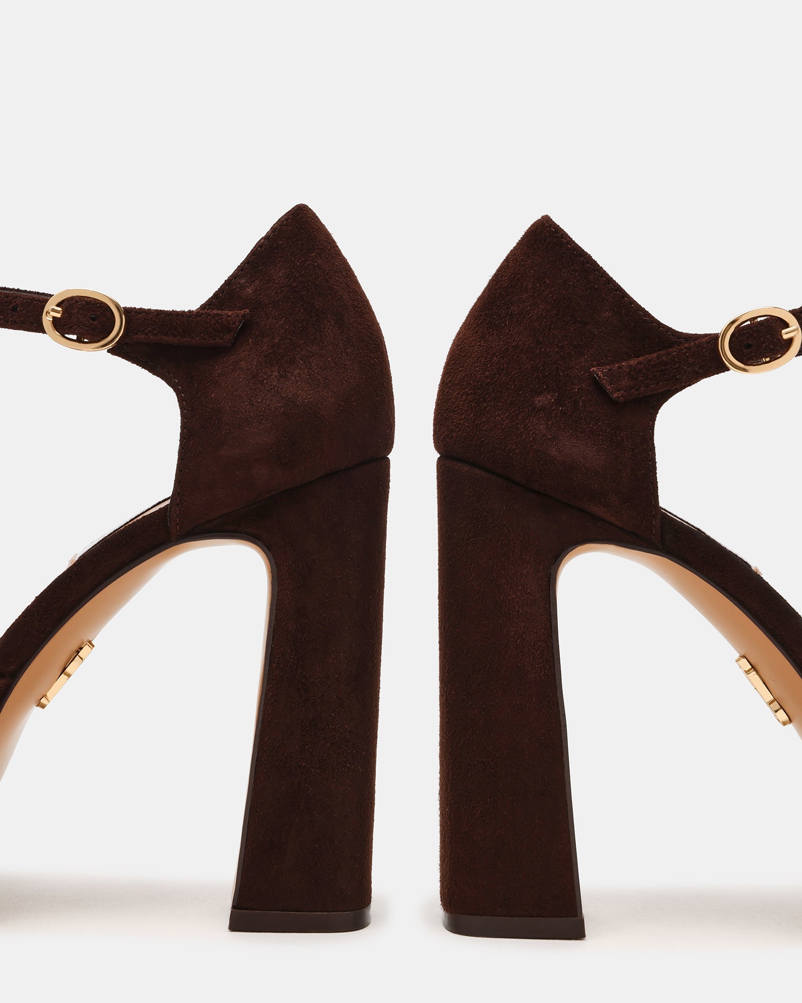 Sandali Donna Steve Madden Lexie Chocolate Marrone in Camoscio – Sandali Tacco 12 cm con Plateau e Cinturino