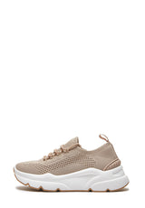 Sneaker in tessuto elasticizzato beige Emanuelle Vee