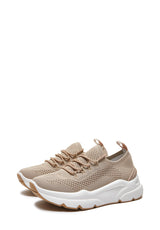 Sneaker in tessuto elasticizzato beige Emanuelle Vee