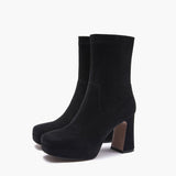 Tronchetto nero gambale stretch Emanuelle Vee