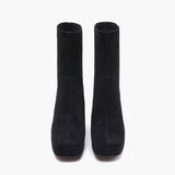Tronchetto nero gambale stretch Emanuelle Vee