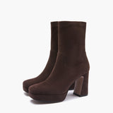 Tronchetto marrone gambale stretch Emanuelle Vee
