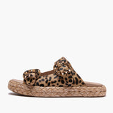 Ciabatta Emanuelle Vee in Cavallino Maculato – Sandalo Platform in Raffia a Doppia Fascia