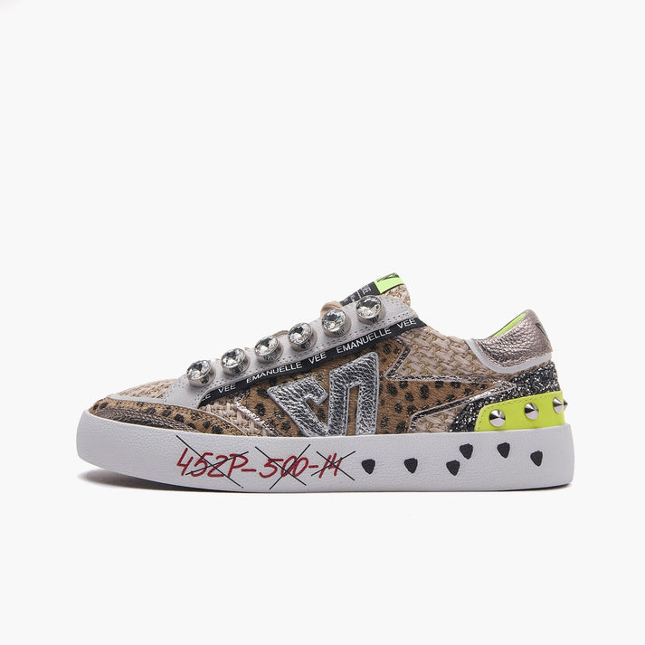 Emanuelle Vee Soledad 900-22 Multi Leo - Sneakers Pelle e Raffia | Peccatidistile