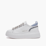Emanuelle Vee Sneakers Platform 461P-901-13 - Pelle Bianca Tacco 5cm | Peccatidistile