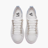 Emanuelle Vee Sneakers Platform 461P-901-13 - Pelle Bianca Tacco 5cm | Peccatidistile