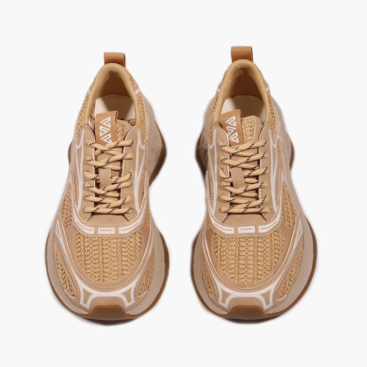 Emanuelle Vee Sneakers 902-16 Beige Raffia - Sneakers Donna | Peccatidistile