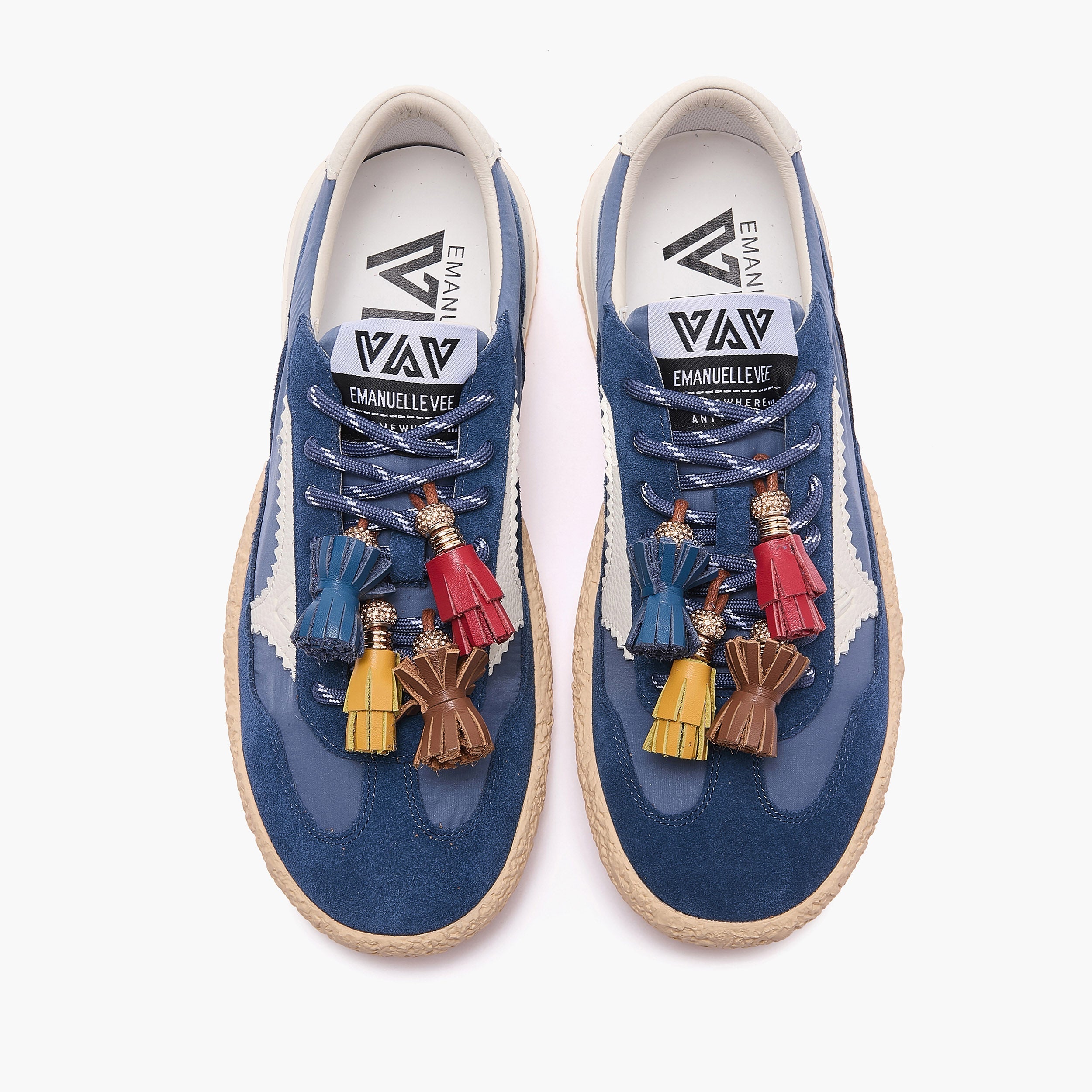 Emanuelle Vee Sneakers 461P-903-100 Bianca e Nera - Scarpe Flat Pelle | Peccatidistile