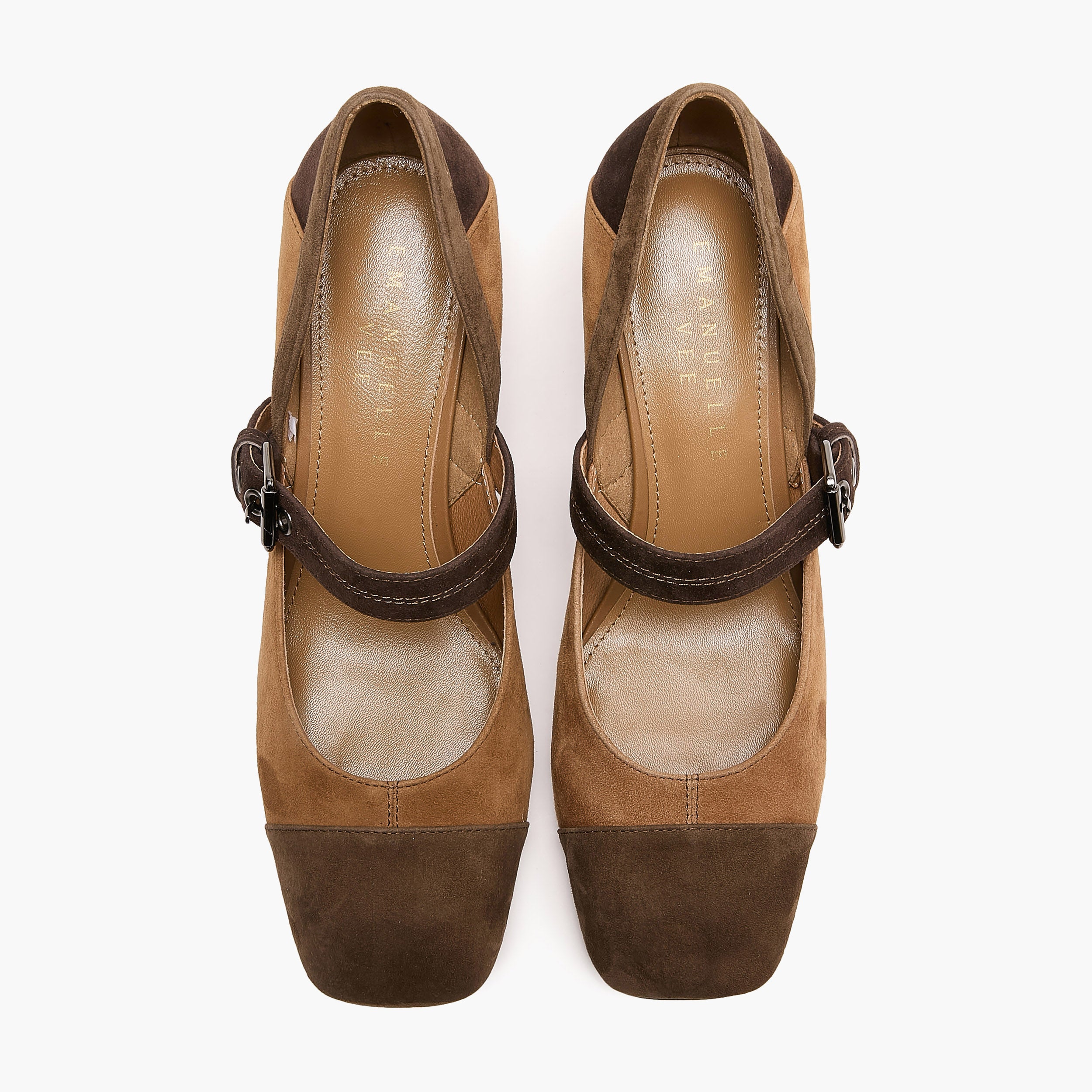 Décolleté Donna Emanuélle Vee Molly 403-15 Multicolor in Camoscio – Scarpe Color Block Punta Quadra con Tacco 8 cm e Cinturino