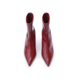 Tronchetti Donna Emanuélle Vee Bordeaux in Naplack – Stivaletti Punta Sfilata e Tacco Stiletto 5 cm con Zip Posteriore