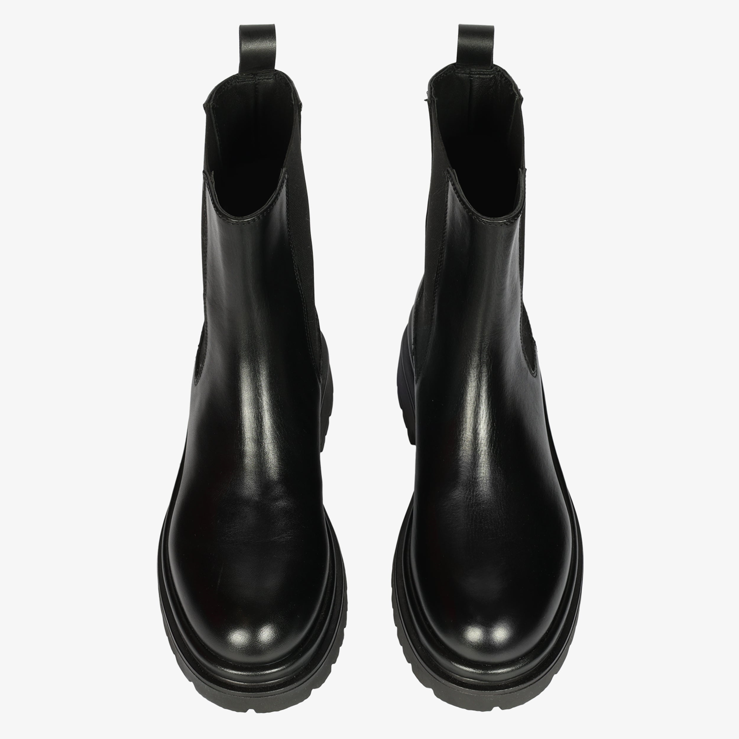 Stivaletti Beatles Donna Emanuélle Vee Thelma 409-15 Nero in Pelle – Chelsea Boots Chunky con Suola Stratificata 5 cm