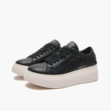 Sneakers Platform Donna Emanuélle Vee Bice 100-11 in Pelle nera Bottalata – Scarpe Casual-Glam Suola Alta 5,5 cm