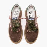 Sneakers Low-Top Donna Emanuélle Vee Pixi 105-10 – Scarpe Casual-Glam con Suola Caramello 3,5 cm e Pom Pom