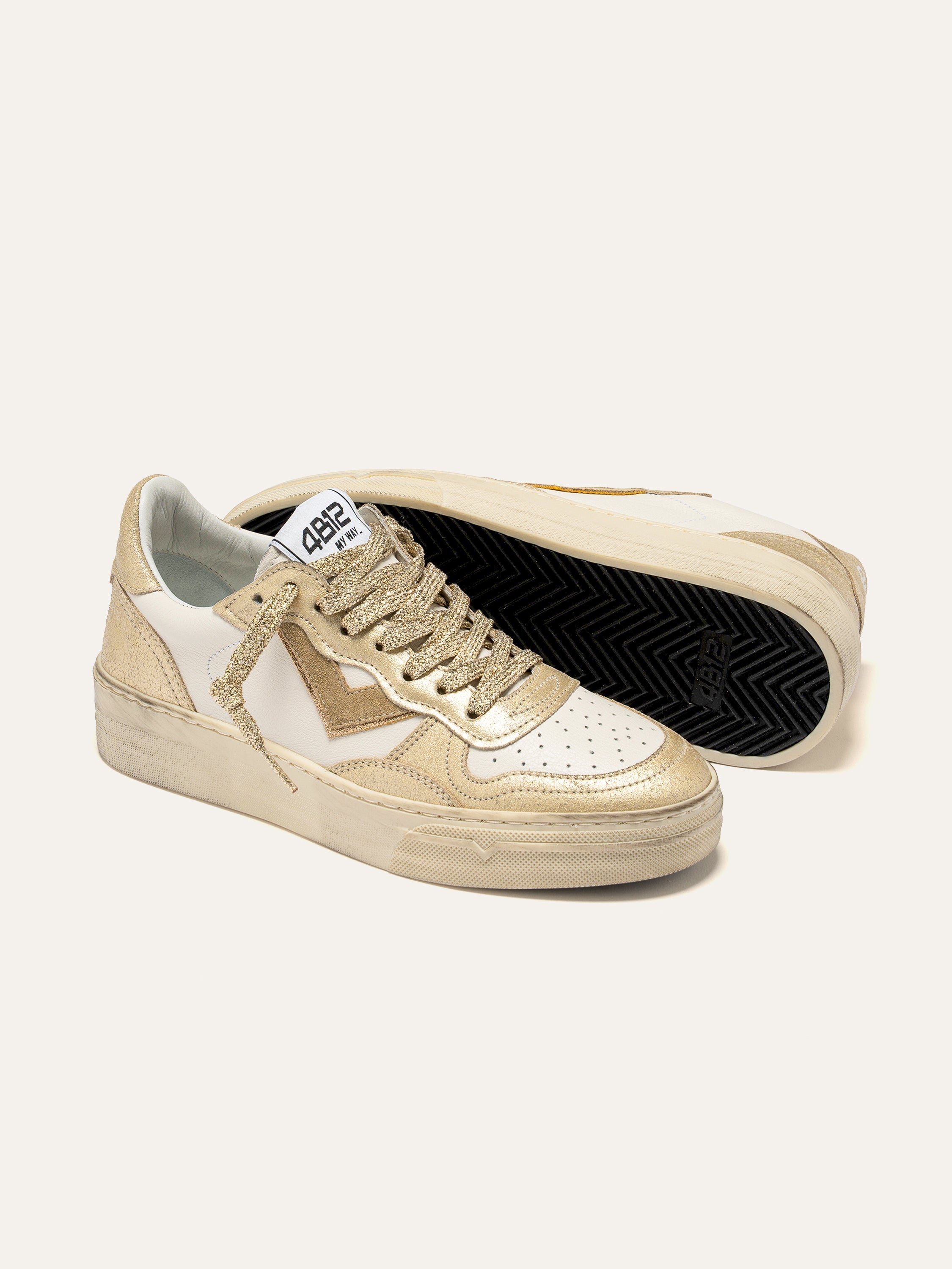 Sneaker Hyper bianca-oro 4B12