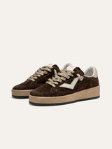 Sneakers donna in camoscio marrone e dettagli lurex oro | Playnewsky 4B12