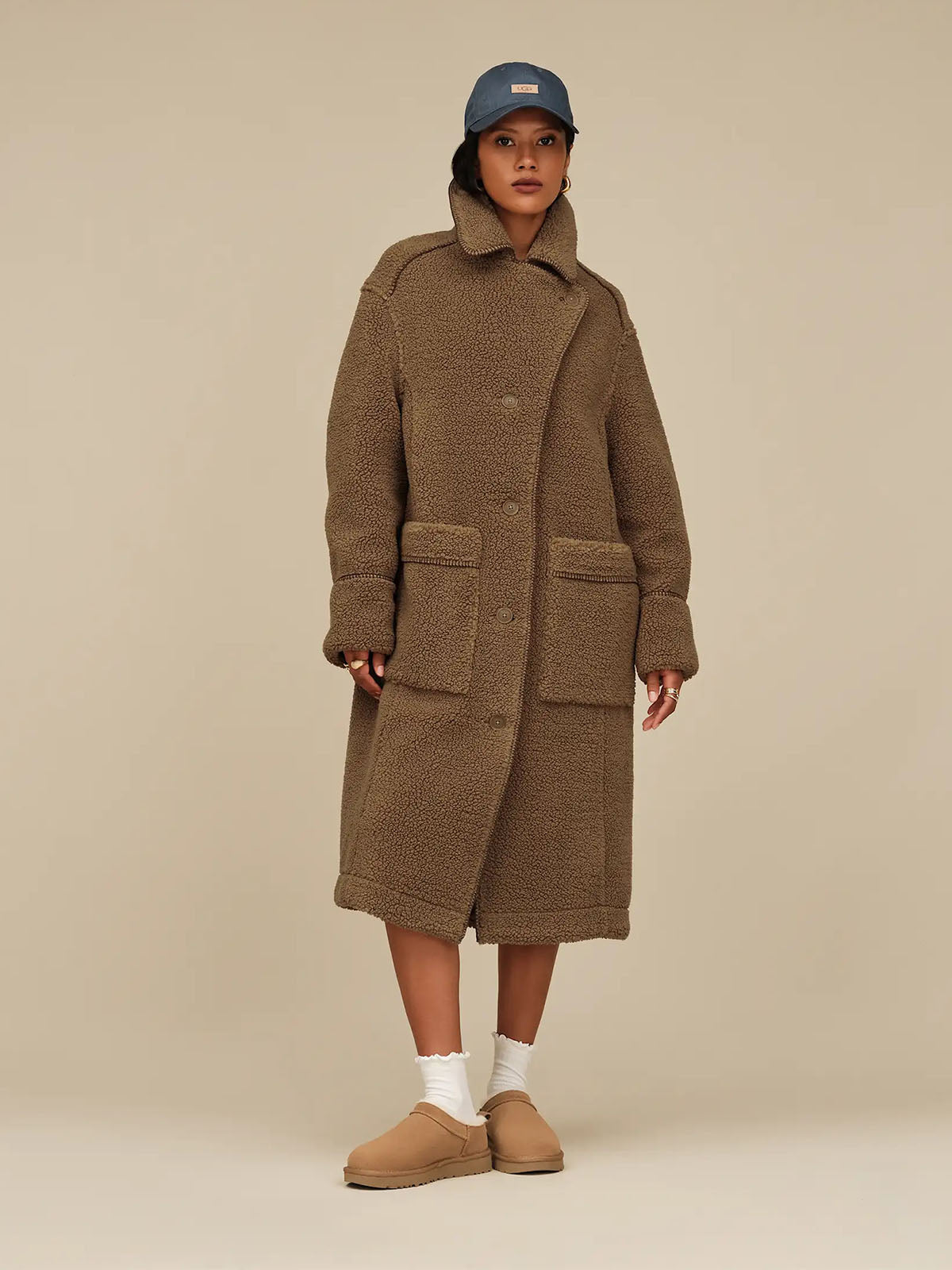 UGG Classic Micro Donna Chestnut – Stivaletti Bassi in Camoscio e Montone