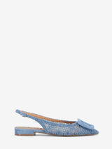 Ballerina slingback in macramè celeste Bibi Lou