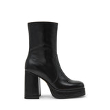 Stivaletti Donna Steve Madden Echos Nero in Pelle – Tronchetti con Tacco 9 cm, Plateau e Zip