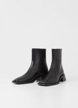 Stivaletti Donna Vagabond Blanca in Pelle Nera – Stivaletti con Punta Squadrata e Tacco 47 mm