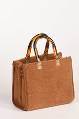 Mini Tote MARVIN Winter Butter marrone – Rue Madam Paris | Eco-fur Made in Italy