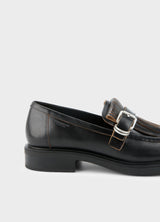 Mocassini Donna Vagabond Freya in Pelle Nera – Loafers Eleganti con Frange e Fibbia