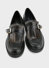 Mocassini Donna Vagabond Freya in Pelle Nera – Loafers Eleganti con Frange e Fibbia