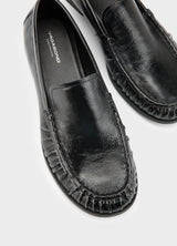 Mocassini Donna Vagabond Brandi in Pelle Verniciata Nera – Loafers Bassi con Punta Arricciata