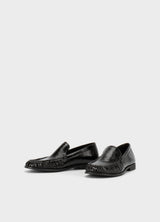Mocassini Donna Vagabond Brandi in Pelle Verniciata Nera – Loafers Bassi con Punta Arricciata
