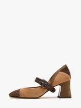 Décolleté Donna Emanuélle Vee Molly 403-15 Multicolor in Camoscio – Scarpe Color Block Punta Quadra con Tacco 8 cm e Cinturino