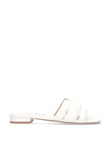 Ciabatta flat bianca fascia intrecciata Bibi Lou