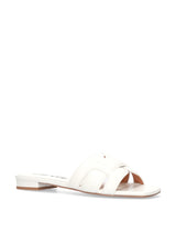 Ciabatta flat bianca fascia intrecciata Bibi Lou