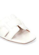 Ciabatta flat bianca fascia intrecciata Bibi Lou