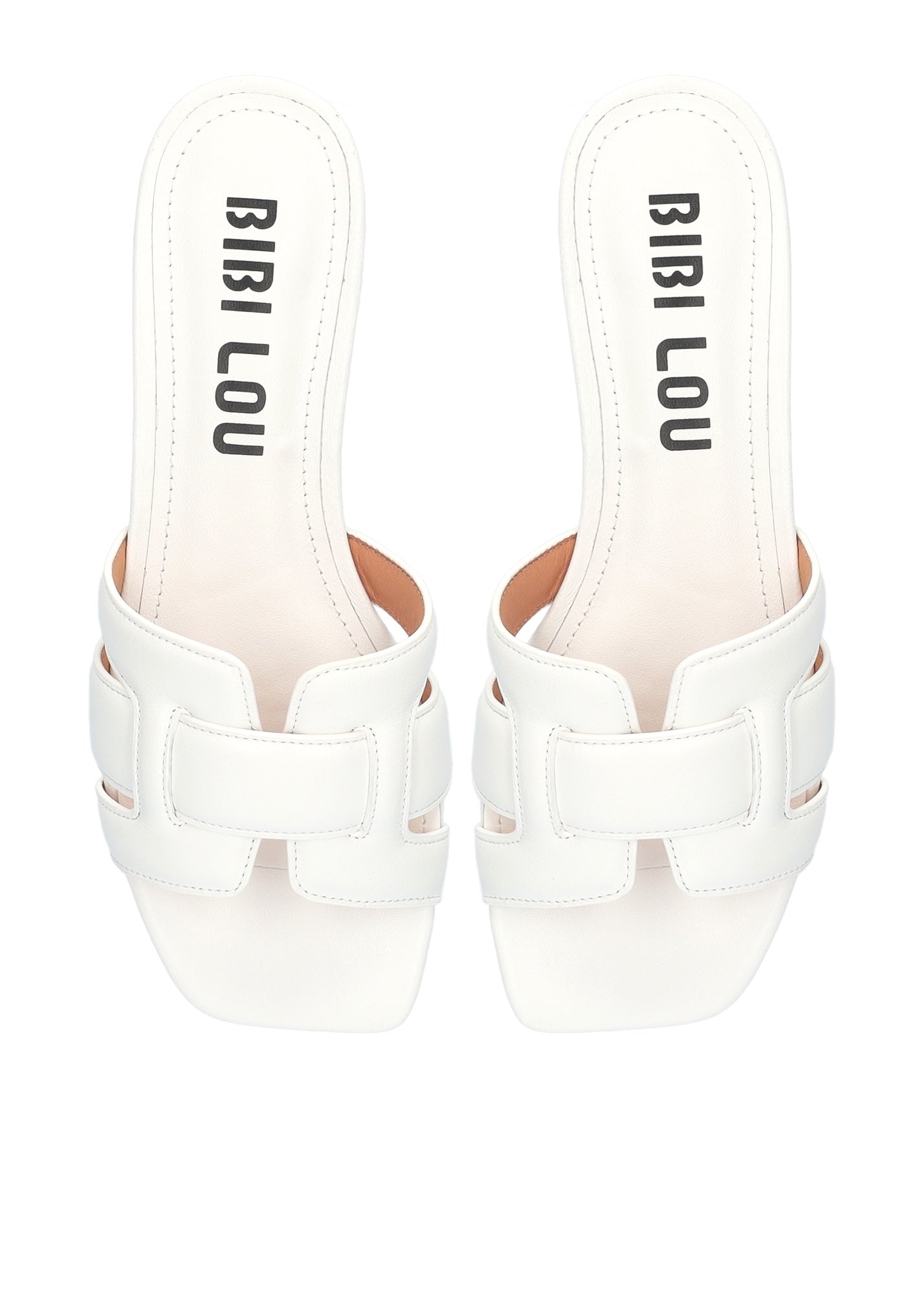 Ciabatta flat bianca fascia intrecciata Bibi Lou