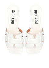 Ciabatta flat bianca fascia intrecciata Bibi Lou