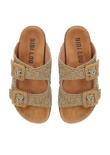 Ciabatta Dalila, doppia fascia in macrame beige BIbi Lou