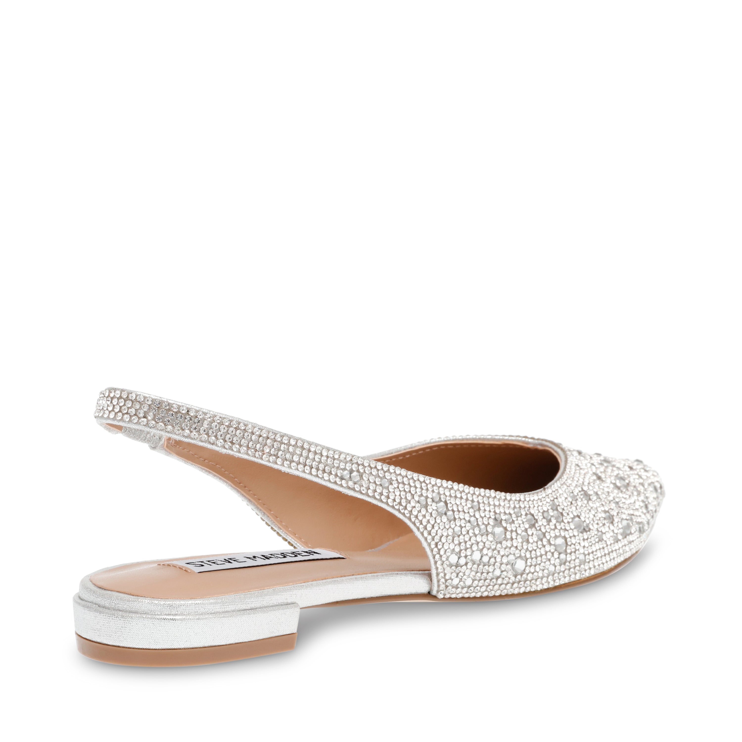 Ballerina Slingback Steve Madden Care-R Argento – Brillantezza Strass e Glamour Contemporaneo