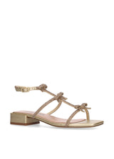 Sandalo Gioiello Bibi Lou Poline Oro – Tacco 3 cm con Fiocchi Intrecciati e Strass