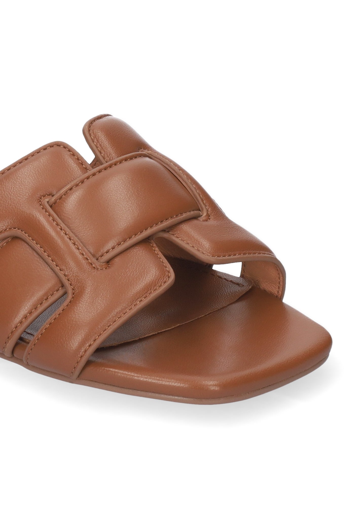 Ciabatta flat cuoio fascia intrecciata Bibi Lou