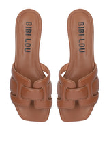 Ciabatta flat cuoio fascia intrecciata Bibi Lou