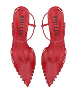 Slingback Bibi Lou May – Tacco Medio e Satin Rosso con Maxi Cuore